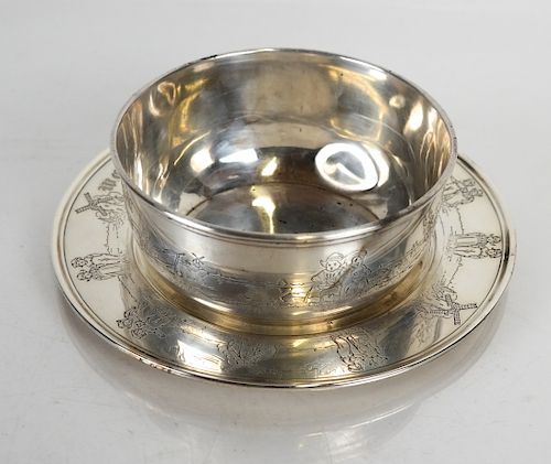 ANTIQUE STERLING SILVER BOWL AND 3881c2
