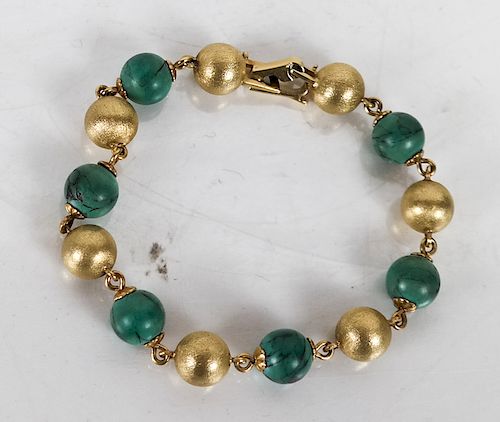 18K GOLD AND TURQUOISE BRACELET 38820a