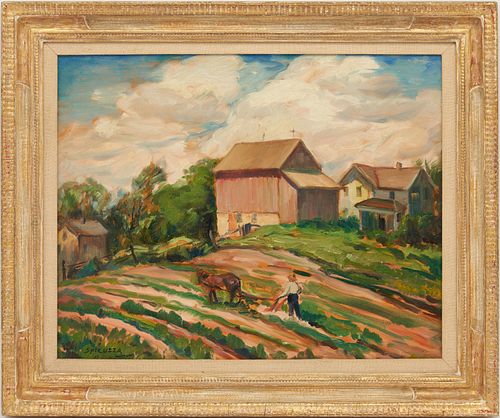 FRANCESCO SPICUZZA O/B PAINTING, FARM