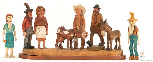 GROUP OF HUGH WHITE FOLK ART FIGURAL 388235