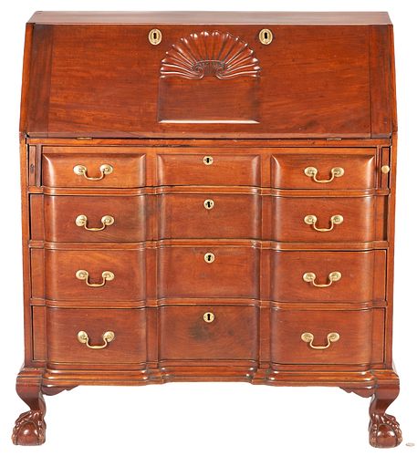 AMERICAN MAHOGANY BLOCK FRONT CHIPPENDALE 38823d