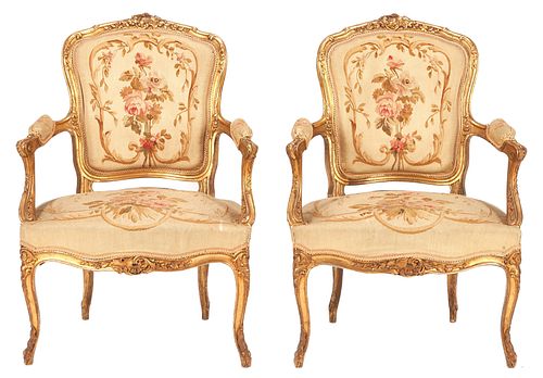 PAIR OF FRENCH LOUIS XV STYLE FAUTEUILS 388243