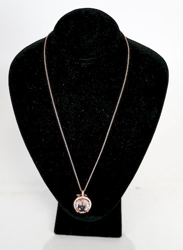 14K DIAMOND AND MORGANITE NECKLACENecklace