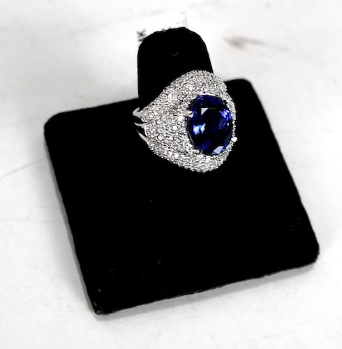 14K DIAMOND AND TANZANITE RINGLadies 38825a