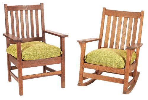 STICKLEY MISSION OAK ROCKER CHAIR  388276