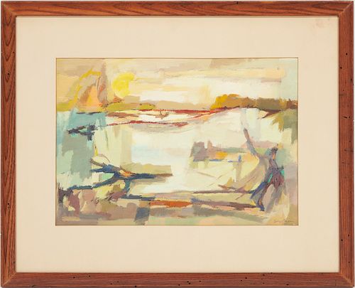 GEORGE CRESS ABSTRACT LANDSCAPE PAINTING,