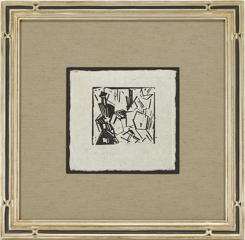 LYONEL FEININGER ABSTRACT WOODCUT  38828d