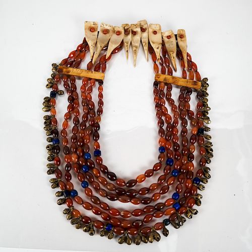 TRIBAL BONE AND CARNELIAN NECKLACETribal 388290