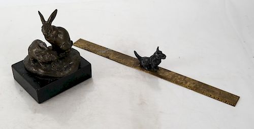 C. MASSON, OTHER: RABBIT, RULER - SCULPTURESBronze