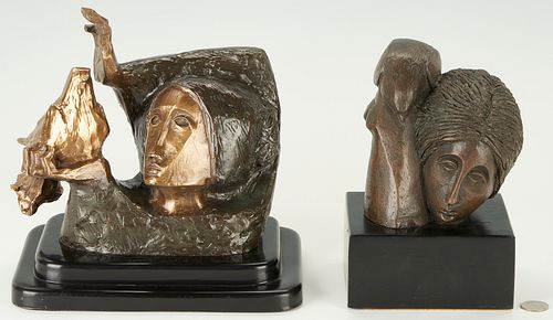 2 ALVAR SUNOL MUNOZ RAMOS BRONZE SCULPTURES,