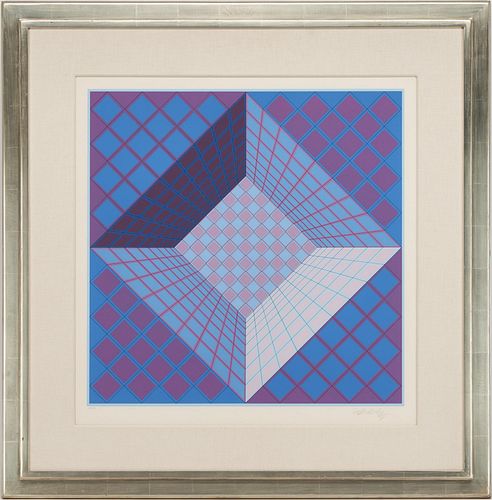 VICTOR VASARELY MODERN OP ART SCREENPRINT  3882af