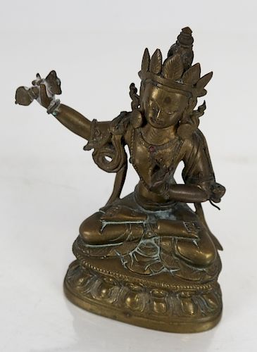 INDIAN BRASS DEITY FIGURINEBrass