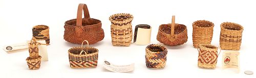 TEN (10) MINIATURE BASKETS, CHEROKEE