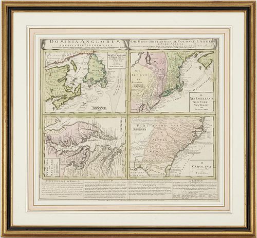 HOMANN MAP BRITISH TERRITORIES 3882fc