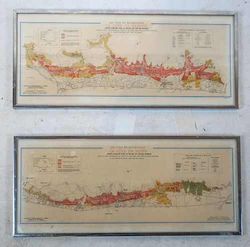 TWO MAPS OF FRANCETwo maps of France,