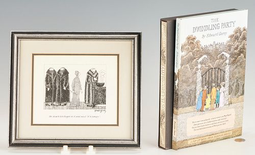 3 EDWARD GOREY ITEMS INCL PRINT 38835c