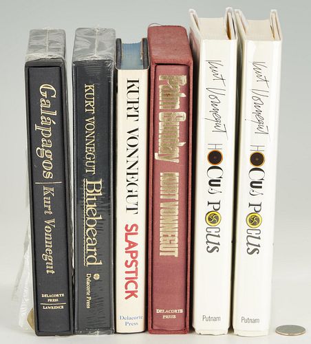 6 KURT VONNEGUT HARDCOVER BOOKS,