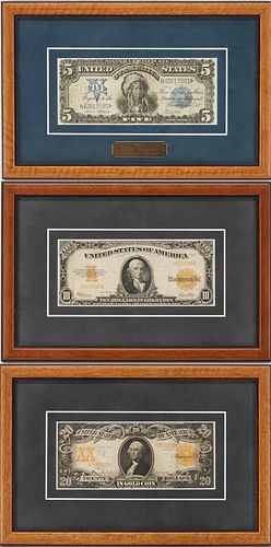 3 US SILVER OR GOLD CERTIFICATES,