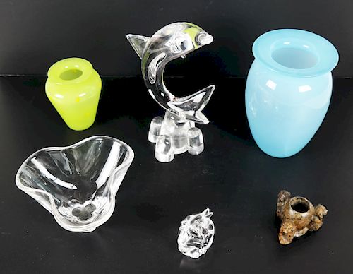 GROUP OF GLASS, CRYSTAL, OTHER