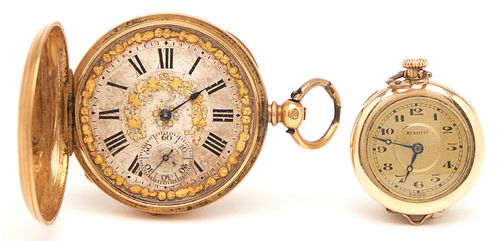 2 POCKETWATCHES INC. GIROD GANDY 18K