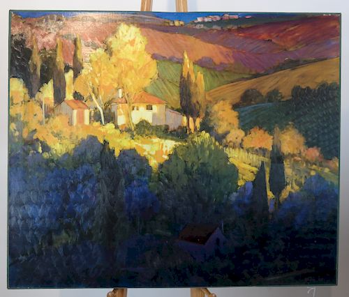 AUTUMN LANDSCAPE OIL ON CANVASUnframed 3883b2