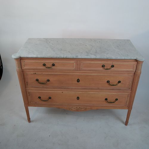 FRENCH-STYLE MARBLE-TOP CHEST/COMMODEFrench-style