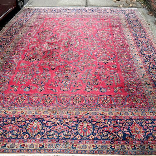 PERSIAN RED FLORAL SAROUK RUGAntique 38841c