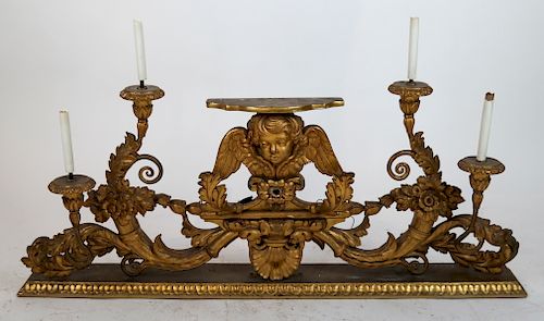 ORNATE GILT-WOOD FOUR LIGHT SCONCEOrnate,