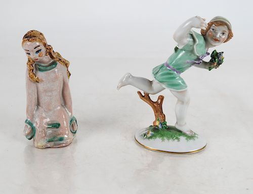 TWO CERAMIC FIGURES: VIENNA AND