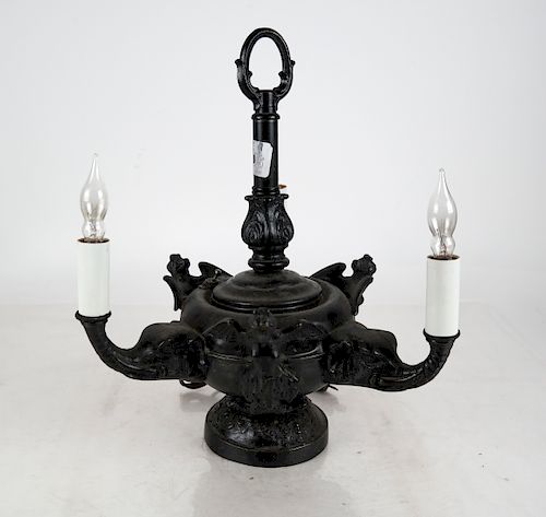 HANGING OIL LAMP, GRAND TOUR, FIGURALHanging