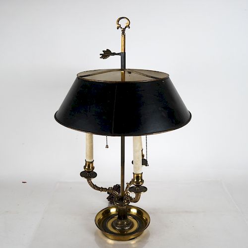 THREE LIGHT BRONZE BOUILLOTTE LAMPThree light 3884bd