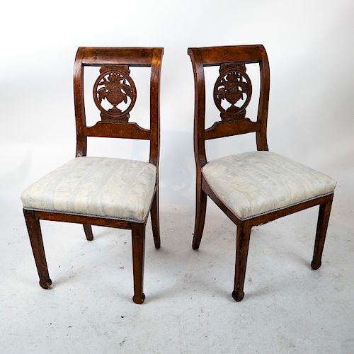 TWO ANTIQUE CONTINENTAL FRUITWOOD 3884b8