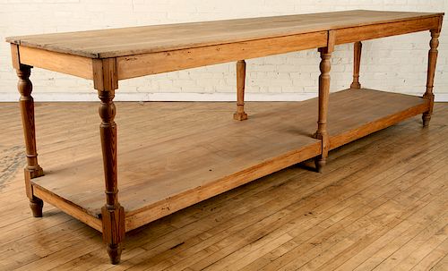 LARGE FRENCH PINE DRAPER TABLE