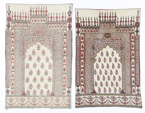 2 OLD PERSIAN BLOCK PRINTED TEXTILES,