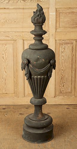 LARGE FRENCH COPPER FLAME FINIAL 38abdb