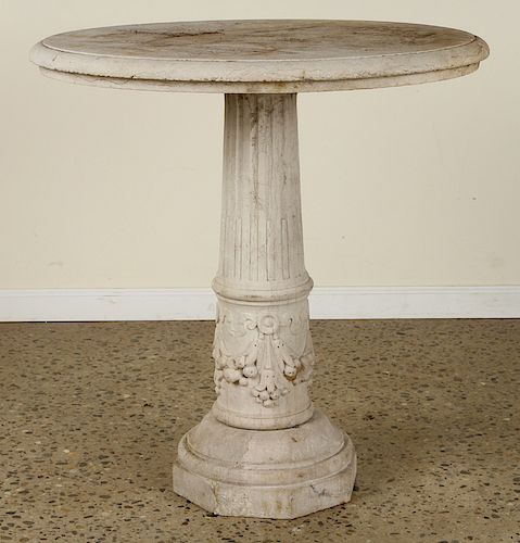 CARVED STONE GARDEN TABLE OCTAGONAL
