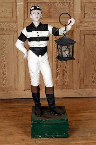 ALUMINUM GARDEN FIGURE OF JOCKEY