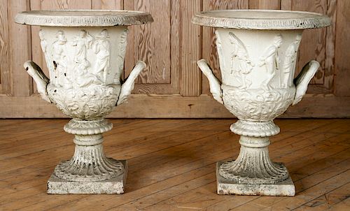 PAIR PAINTED CAST IRON NEOCLASSICAL