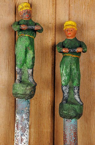 PAIR FIGURAL CAST IRON HITCHING POSTS