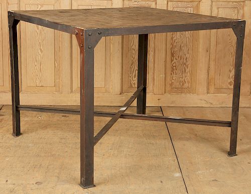 PARQUETRY WOOD TOP IRON INDUSTRIAL 38acdd