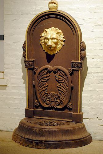 CAST IRON WALL FOUNTAIN GOLD LION