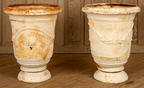 PAIR PAINTED CAST IRON NEOCLASSICAL