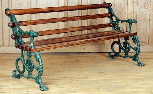 CAST IRON IVY GARDEN BENCH DOG 38ad49