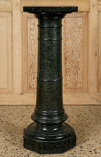 ITALIAN GREEN MARBLE PEDESTAL OCTAGONAL