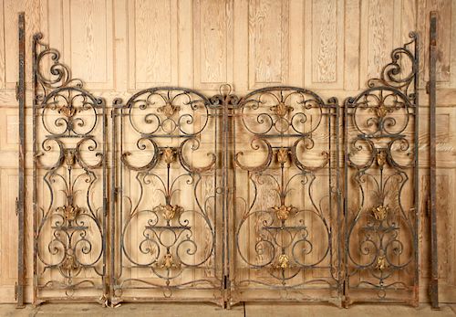 CAST AND WROUGHT IRON FOUR PANEL