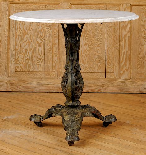 WHITE MARBLE BISTRO TABLE CAST 38ad65