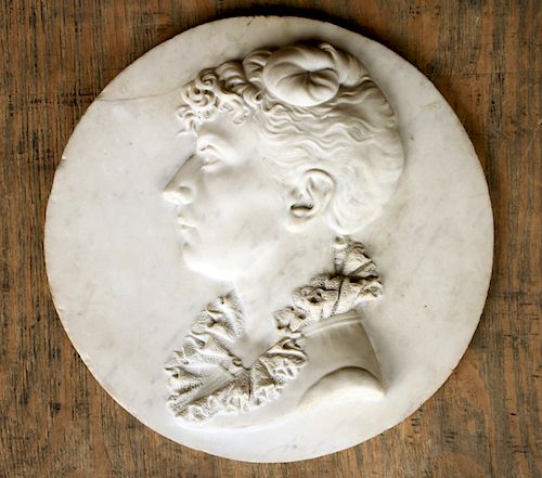 FRENCH CARVED MARBLE PLAQUE OF