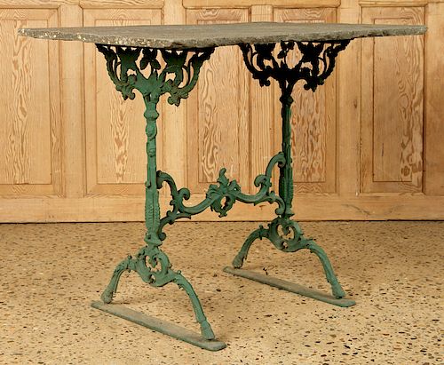 LATE 19TH C. CAST IRON GARDEN TABLE