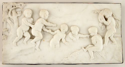 19TH C WHITE MARBLE PLAQUE BACKED 38add9