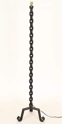 FRENCH CHAIN LINK IRON FLOOR LAMP